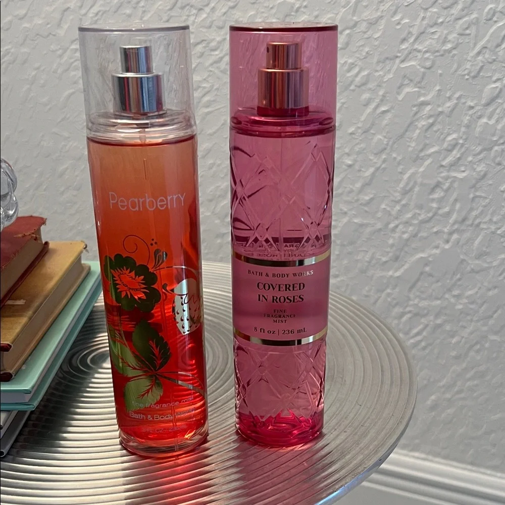 Bath & Body Works NWT Pearberry and Covered in Roses Fine Fragranced Mists