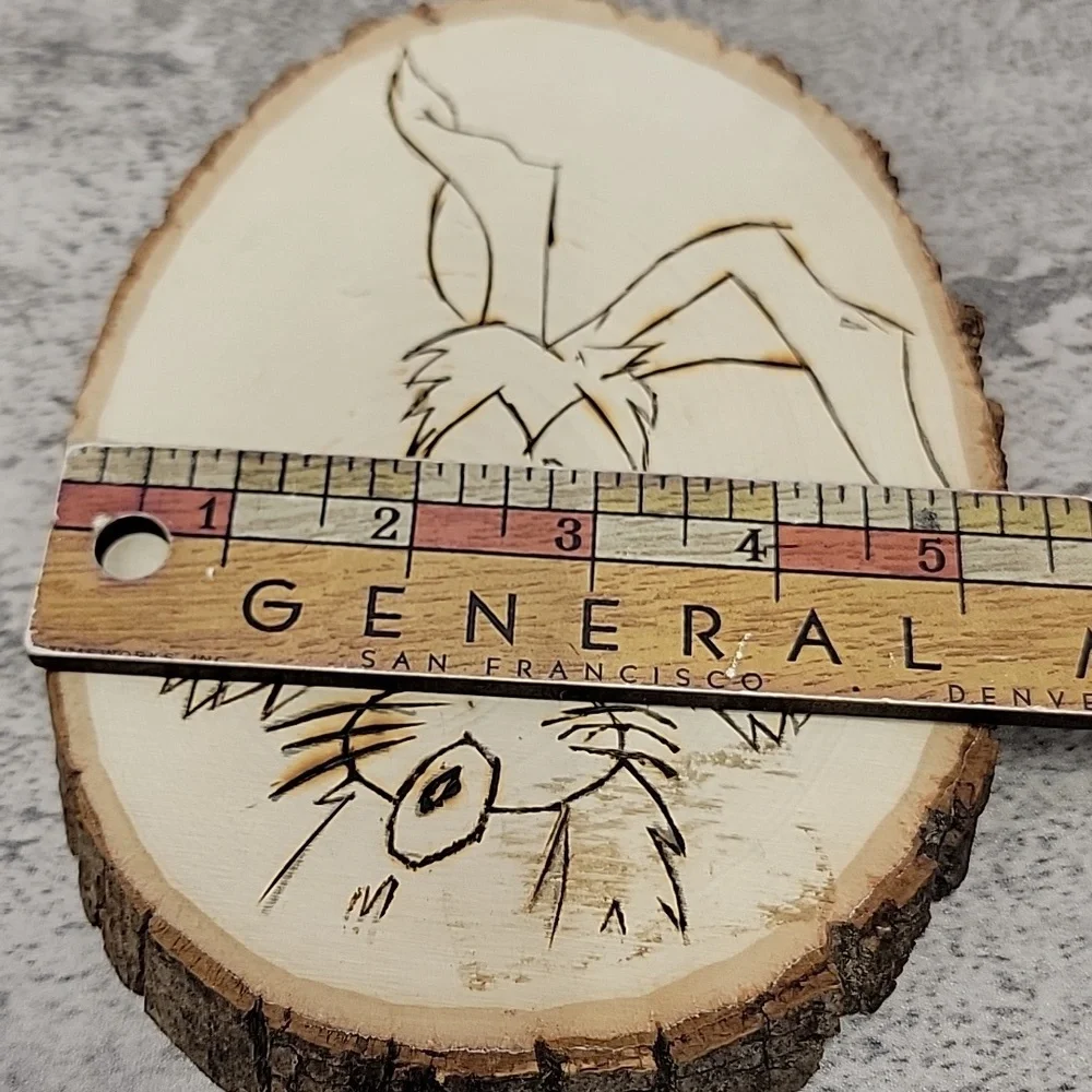 Vintage Wile E. Coyote wood burned image