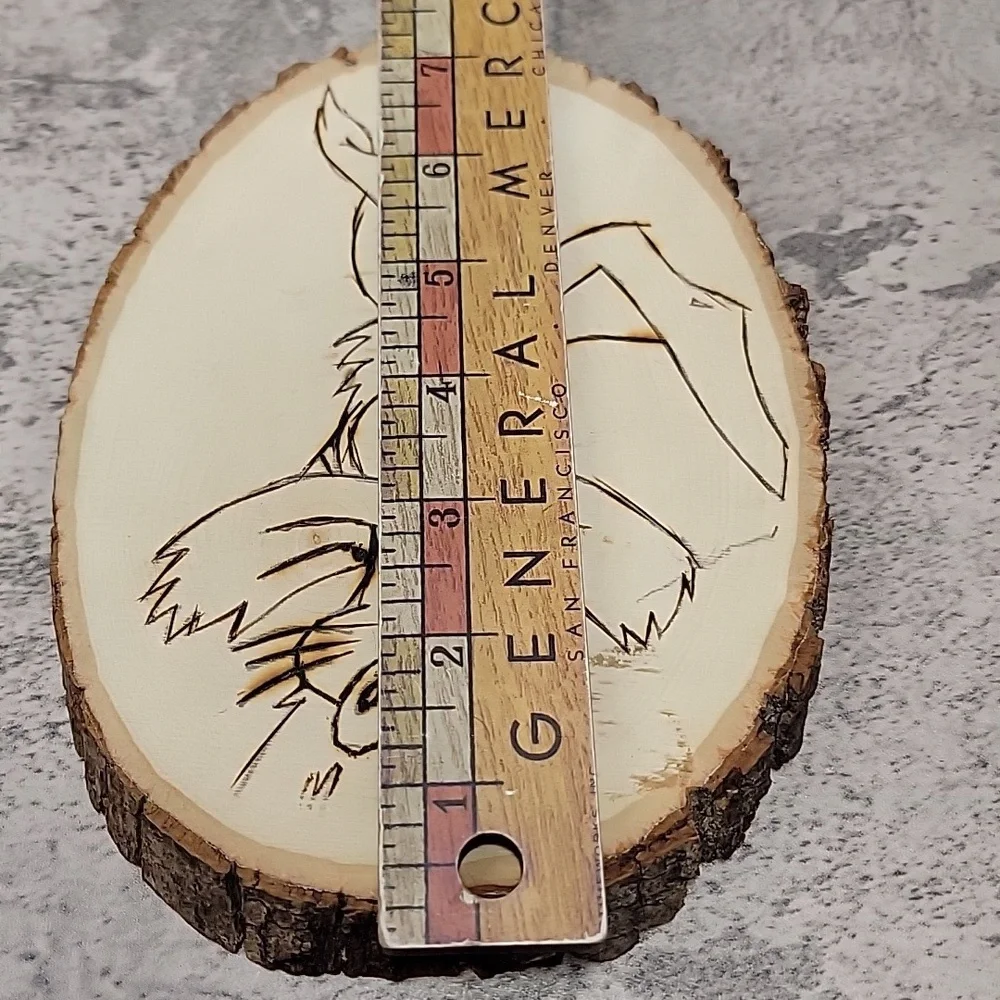 Vintage Wile E. Coyote wood burned image