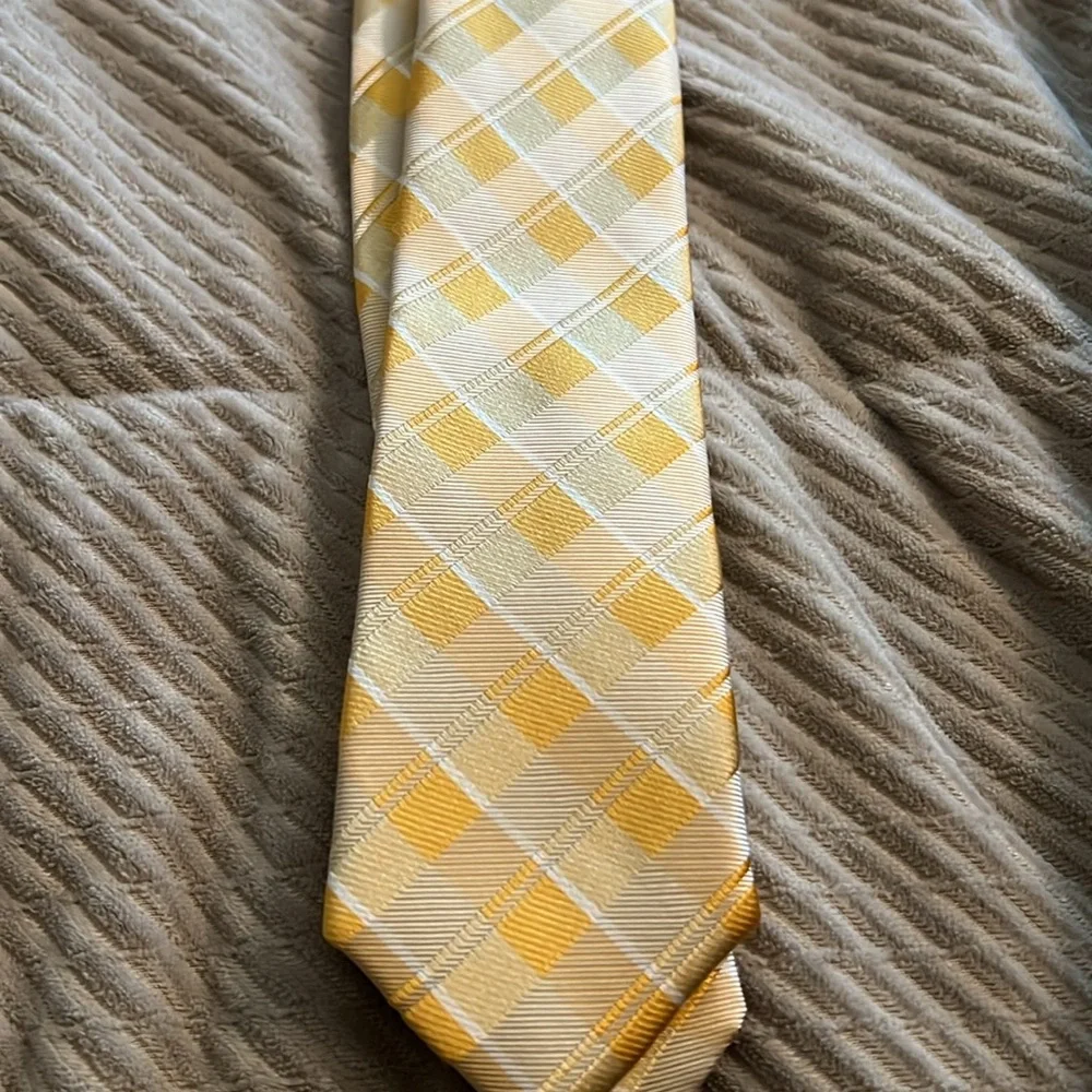 Nordstroms yellow plaid kids tie
