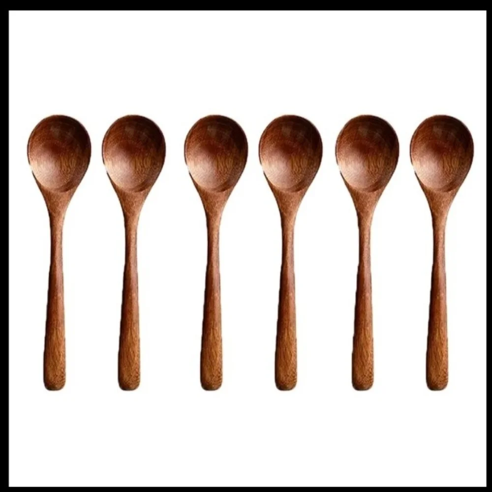 Elegant Brown Wooden Spoon Set