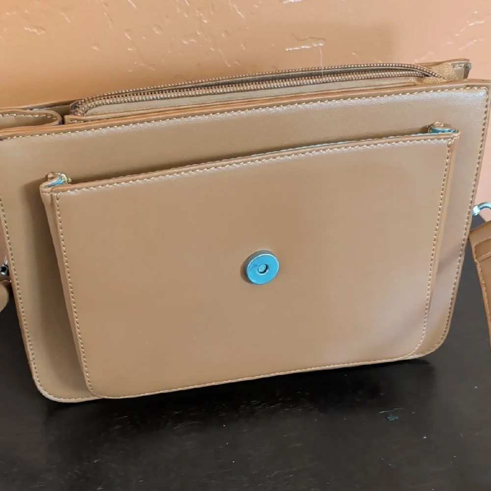 Pixie Mood Vegan Leather Zoe Crossbody Bag Tan Minimalist