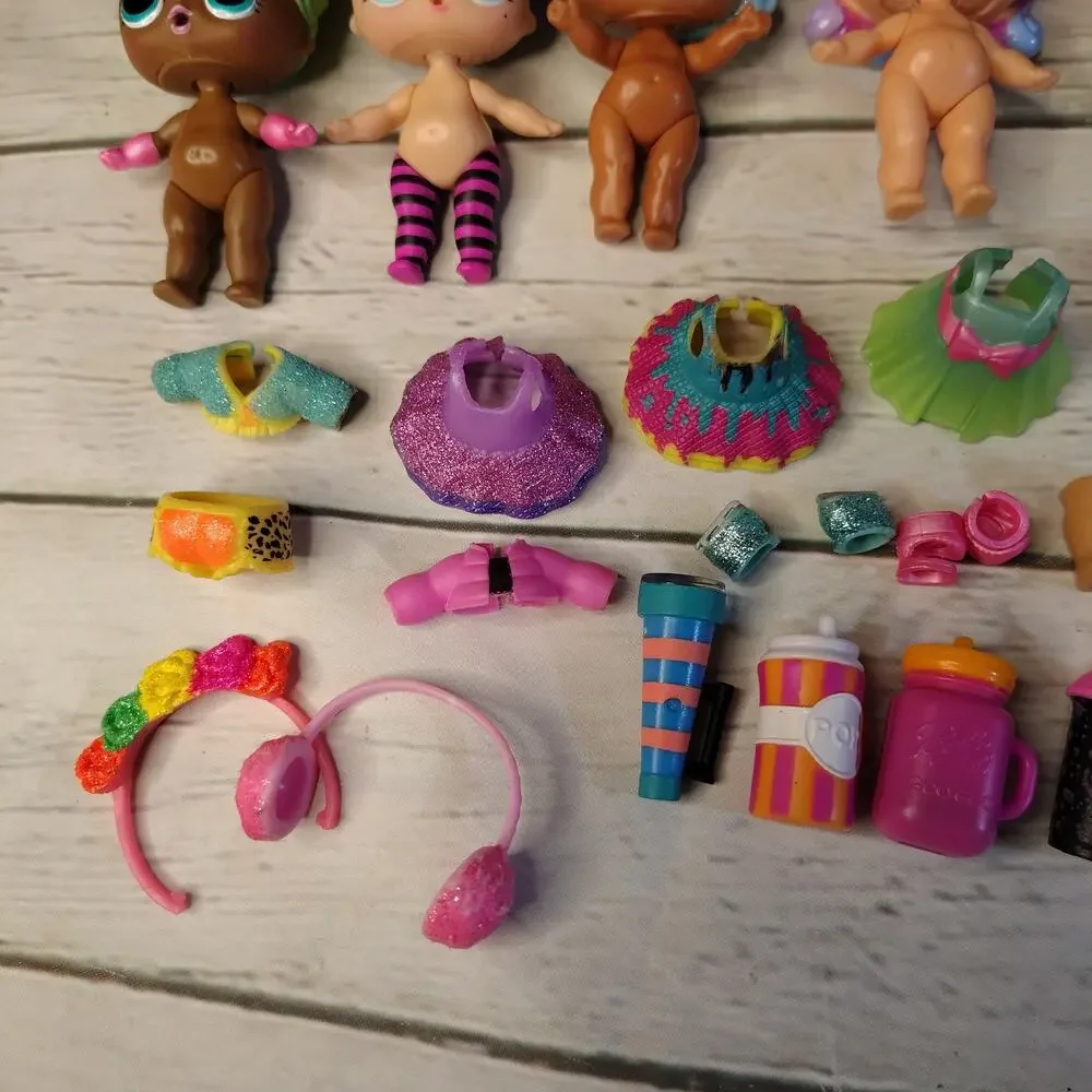 LOL OMG Surprise Dolls and Accessories Lot Cups Clothes