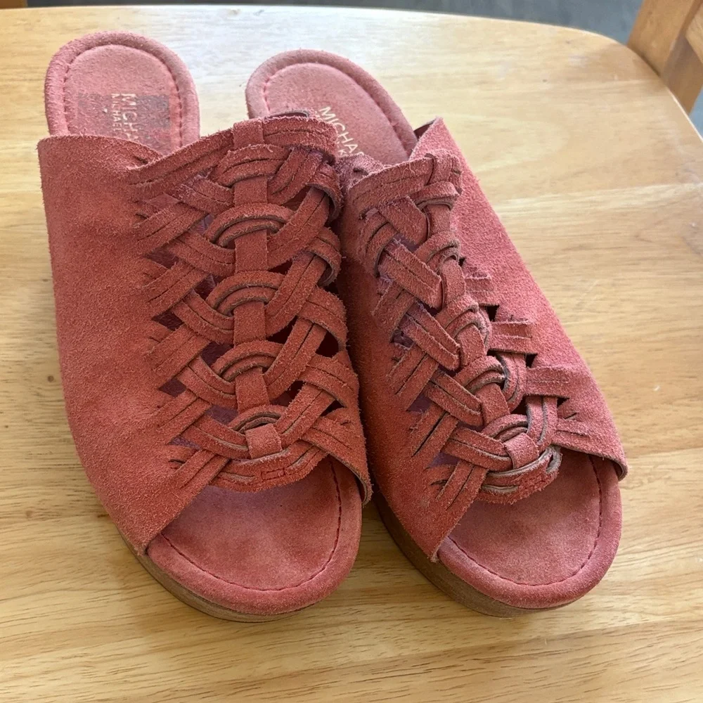 Michael Kors Westley mule platform suede sandals 8.5
