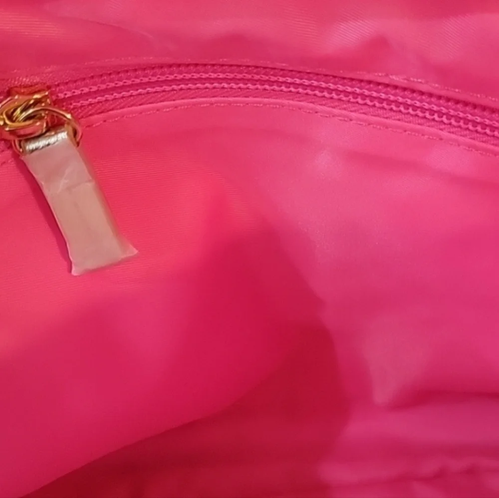Lilly Pulitzer Thompson Double Section Pouch Pink Isle Lil Earned Stripes NEW