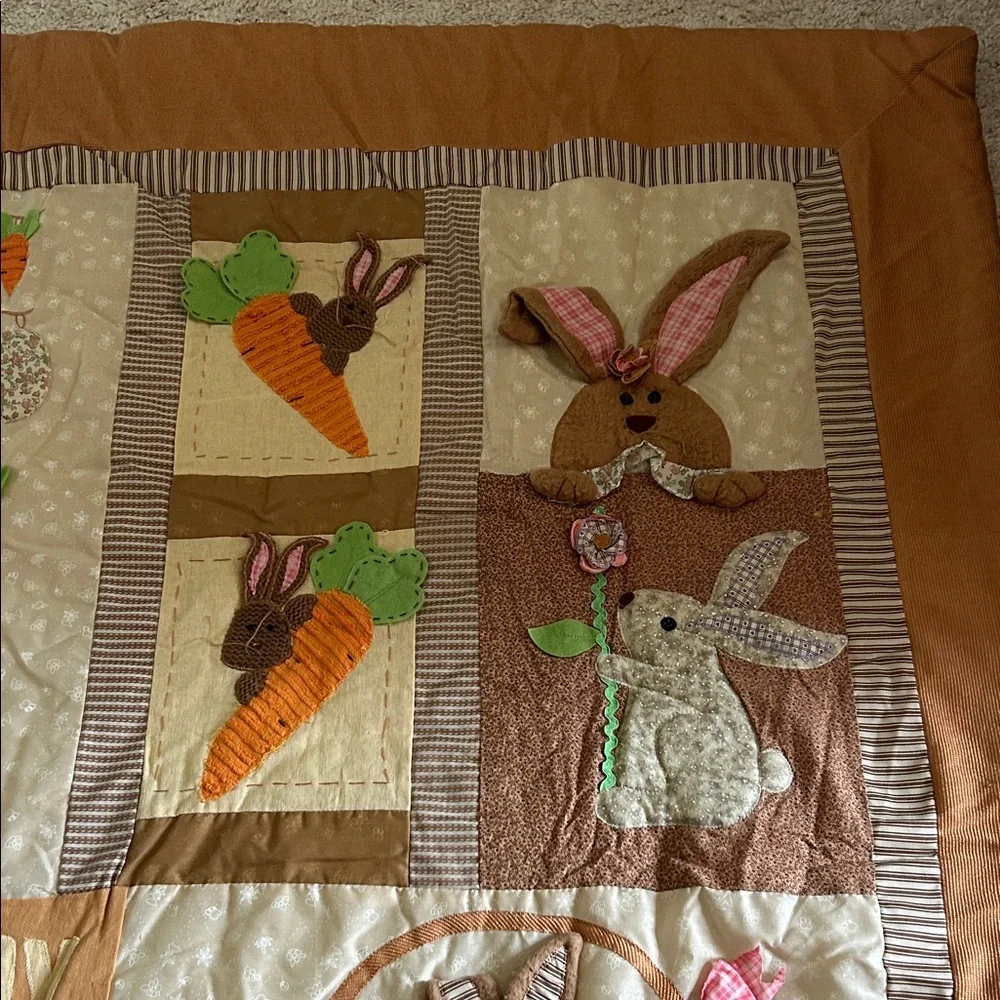 Easter Themed Brown and Tan Quilt