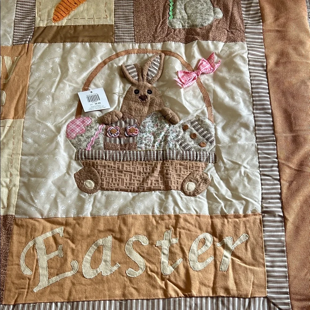 Easter Themed Brown and Tan Quilt