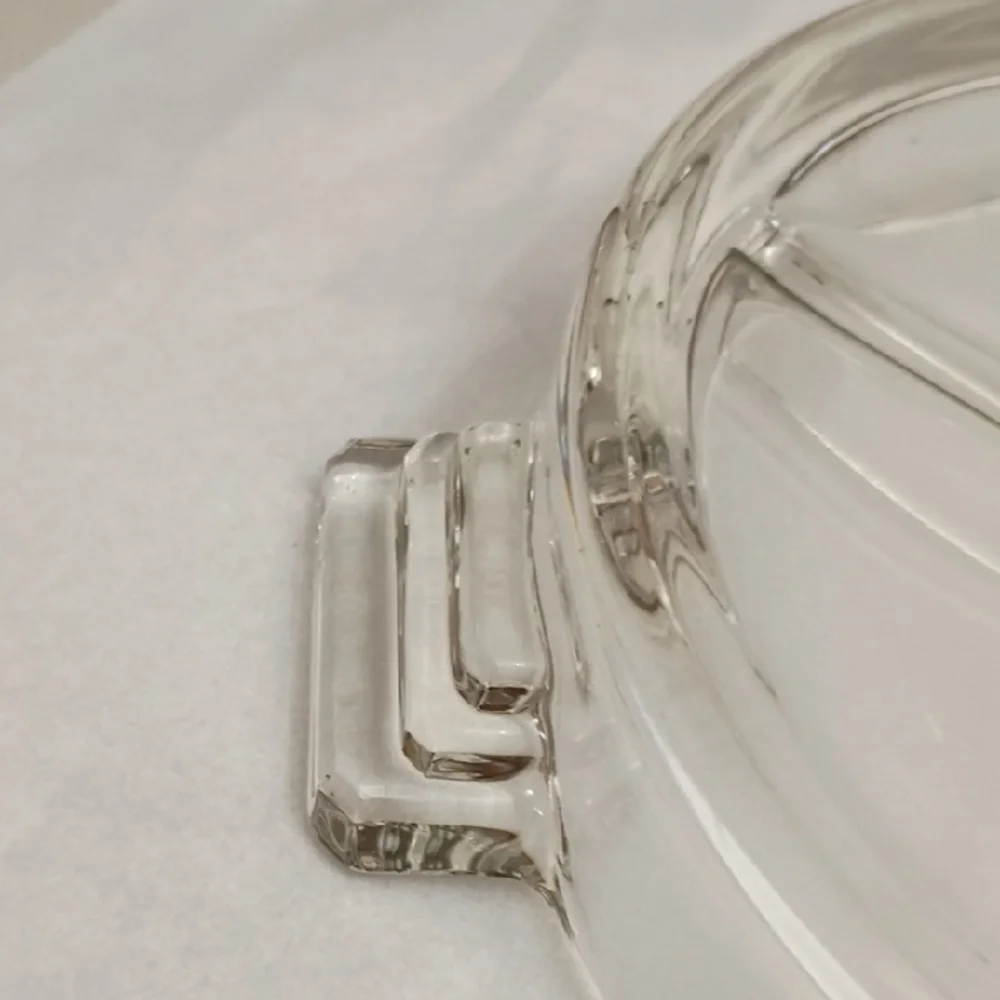 Vintage Clear Glass Vanity Tray Divided Dish Relish Tray Great Handles