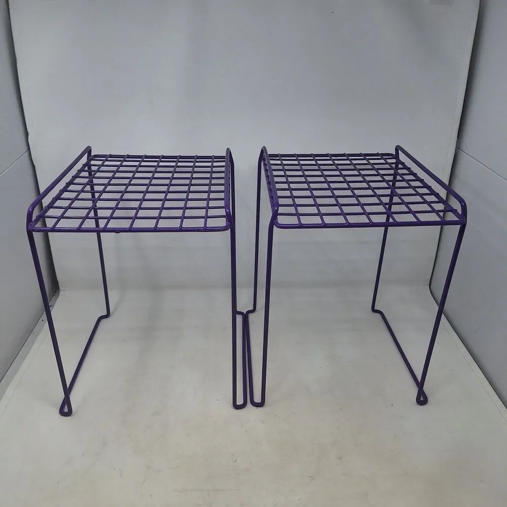 LockerMate Stac-A-Shelf Set 2 Purple Locker Organizer Shelves Stackable School