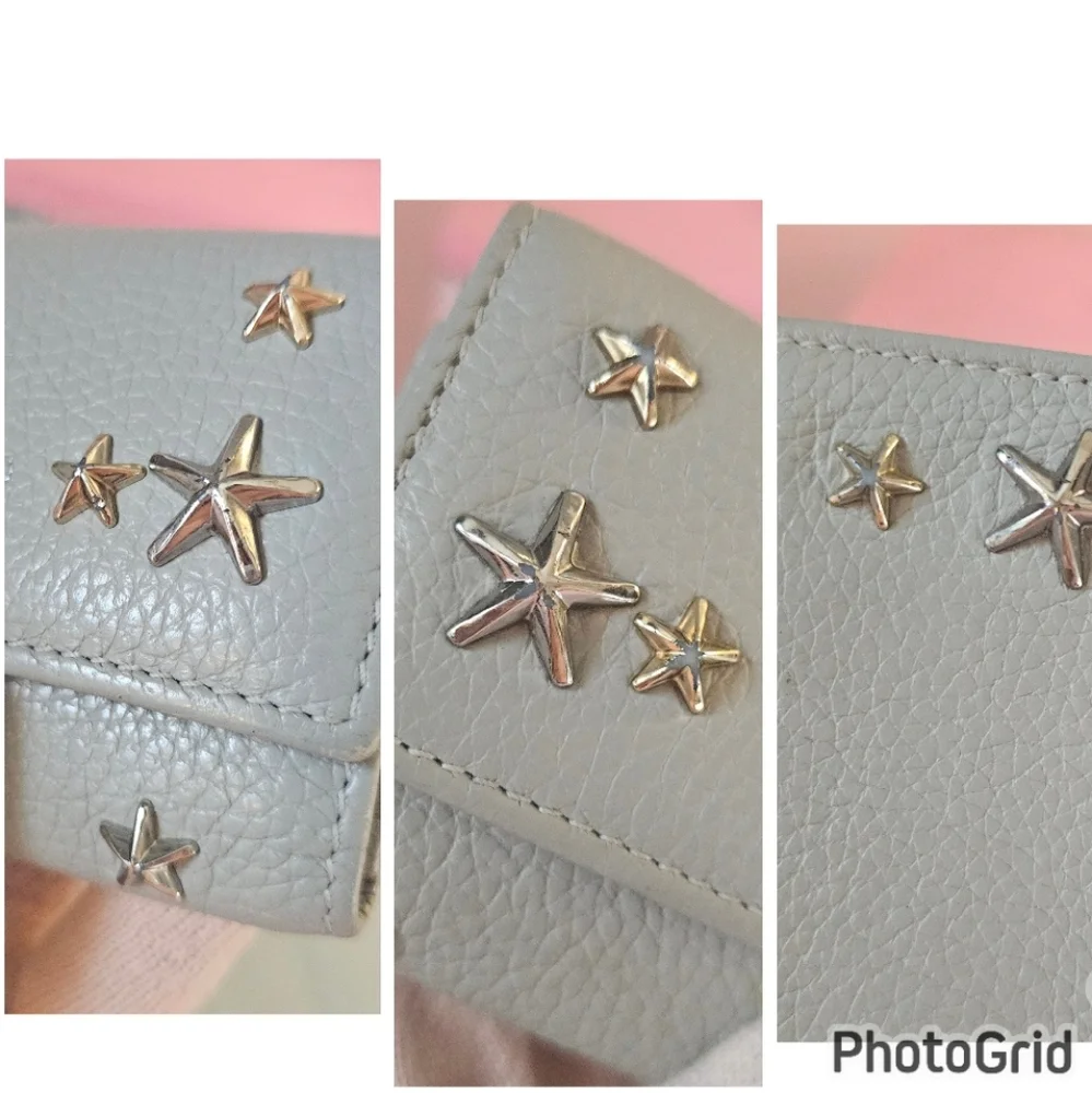 ✨Jimmy Choo Star Studded Neptune Gray Key Holder Wallet 🌟