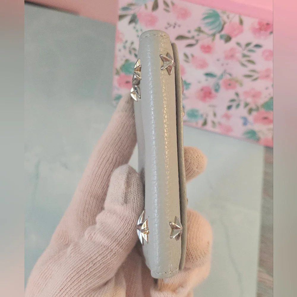 ✨Jimmy Choo Star Studded Neptune Gray Key Holder Wallet 🌟