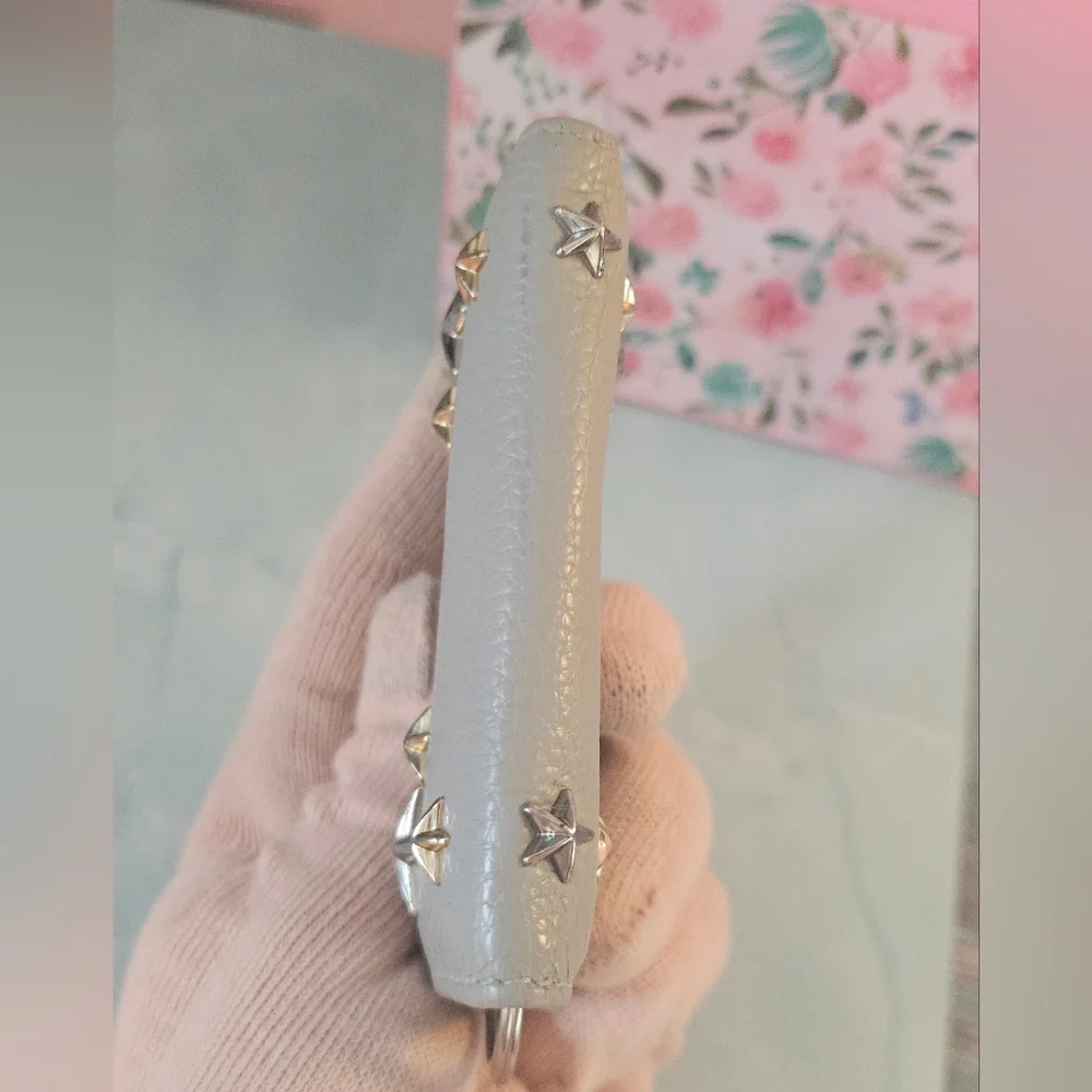 ✨Jimmy Choo Star Studded Neptune Gray Key Holder Wallet 🌟