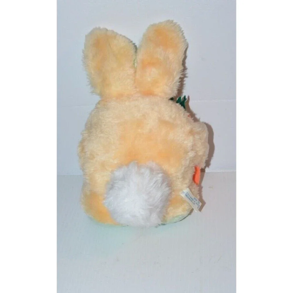 Vtg MTY Intl Round Baby Bunny rabbit‎ w/ carrot pastel yellow green