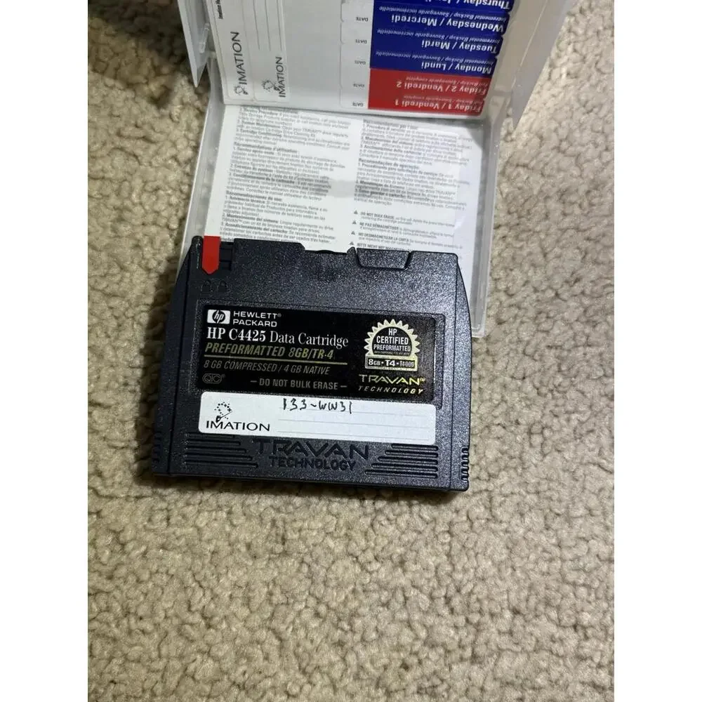 HP C4425 Travan TR-4 Data Cartridge 4GB/8GB Used w/ Imation Case