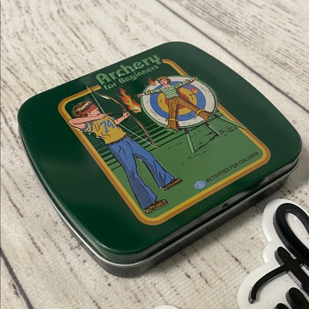 Warped Childhood ARCHERY FOR BEGINNERS Macabre Funny Halloween Collector Tin
