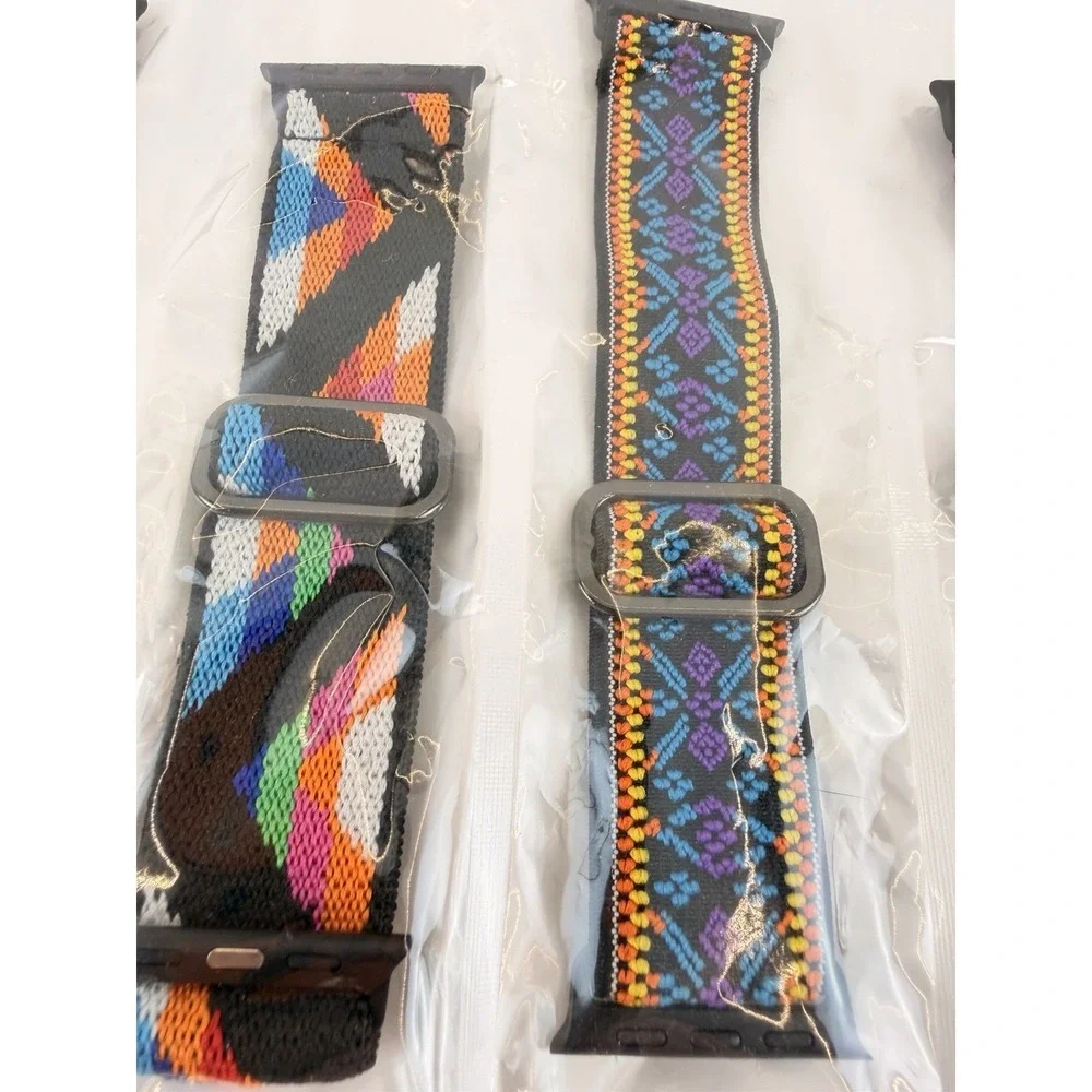 Apple Watch Band Lot 8 Stretch Braided Solo Loop Nylon Boho iWatch Strap New
