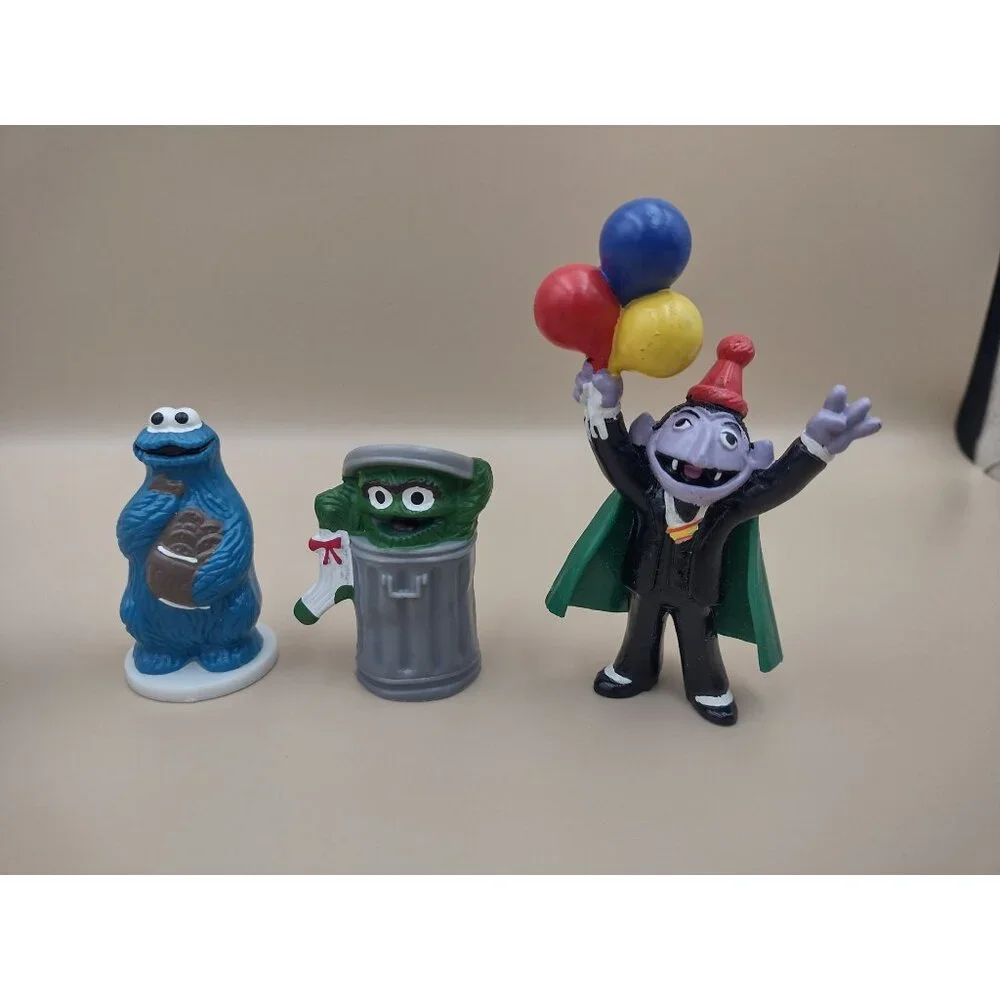 Vintage 1997 Applause Sesame Street Character Figurines Set Of 5 Cake Toppers