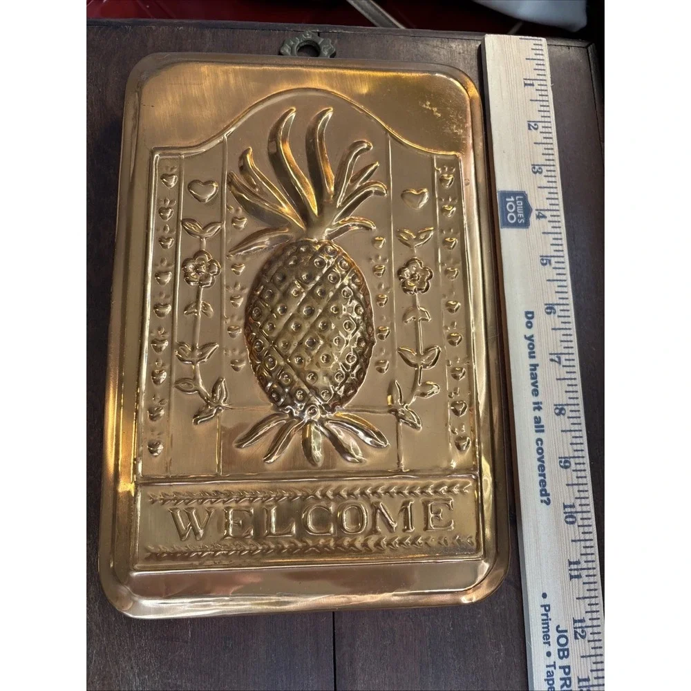 Welcome Sign Pressed Copper Pineapple made in Korea 7