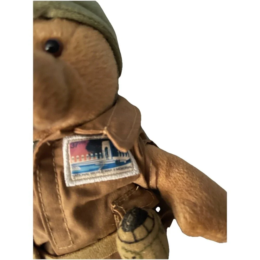 Vintage Washington DC Soldier Teddy Bear Souvenir Plush/Monument Patch Military