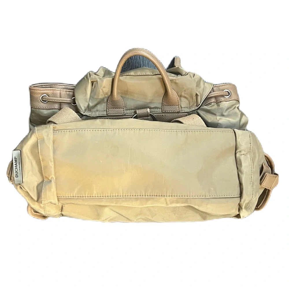 Duchamp London Tan Nylon Drawstring Computer Backpack
