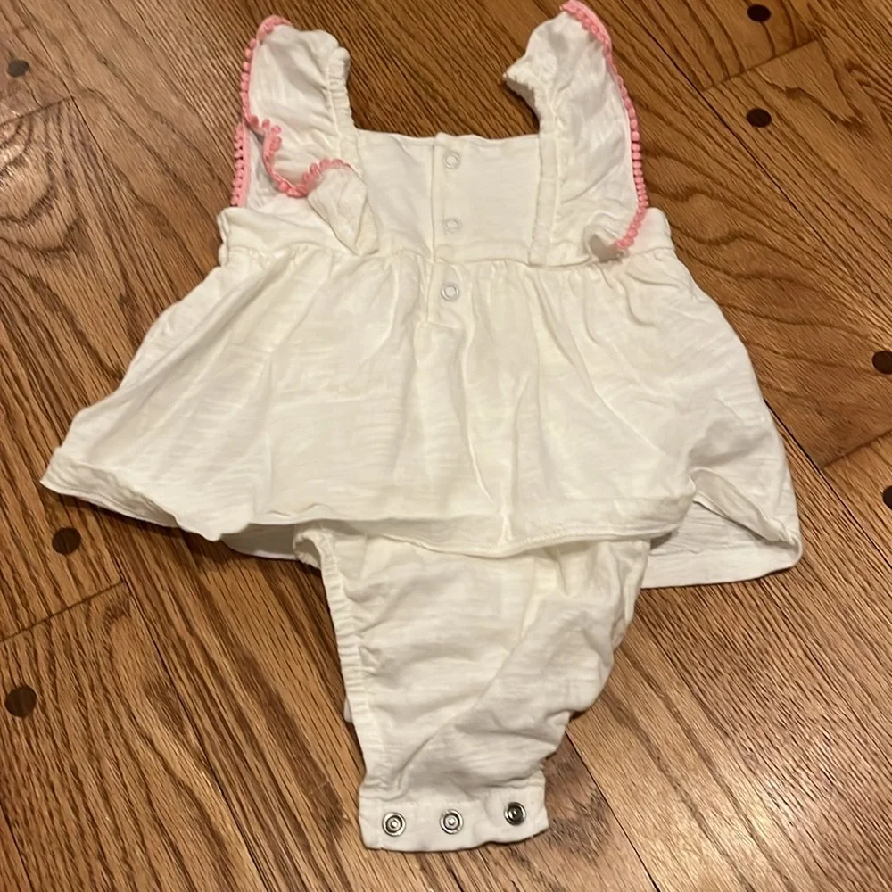Carter's White Diaper Cover with Colorful Floral Design