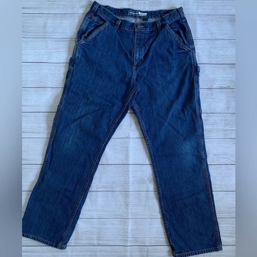 Carhartt Men’s Blue Denim Loose Fit Jeans 34x32