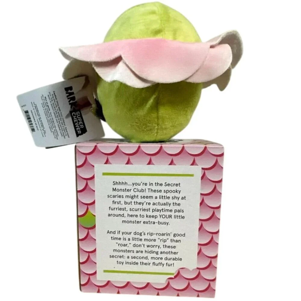 Bark Box Dog Super Chewer Toy Large Secret Monster Flur Fetch Squeak BarkBox