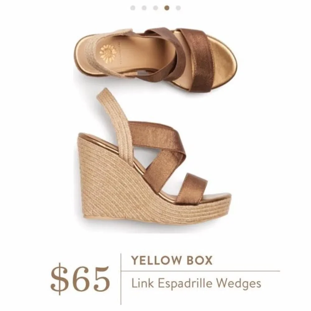 STITCHFIX YELLOW BOX Link Metallic Espadrille Wedge Sandals 8