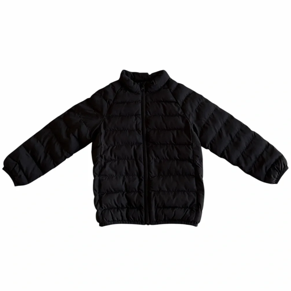 wonder nation Kids Black Puffer Zip Up Jacket with Pockets Boys 5T