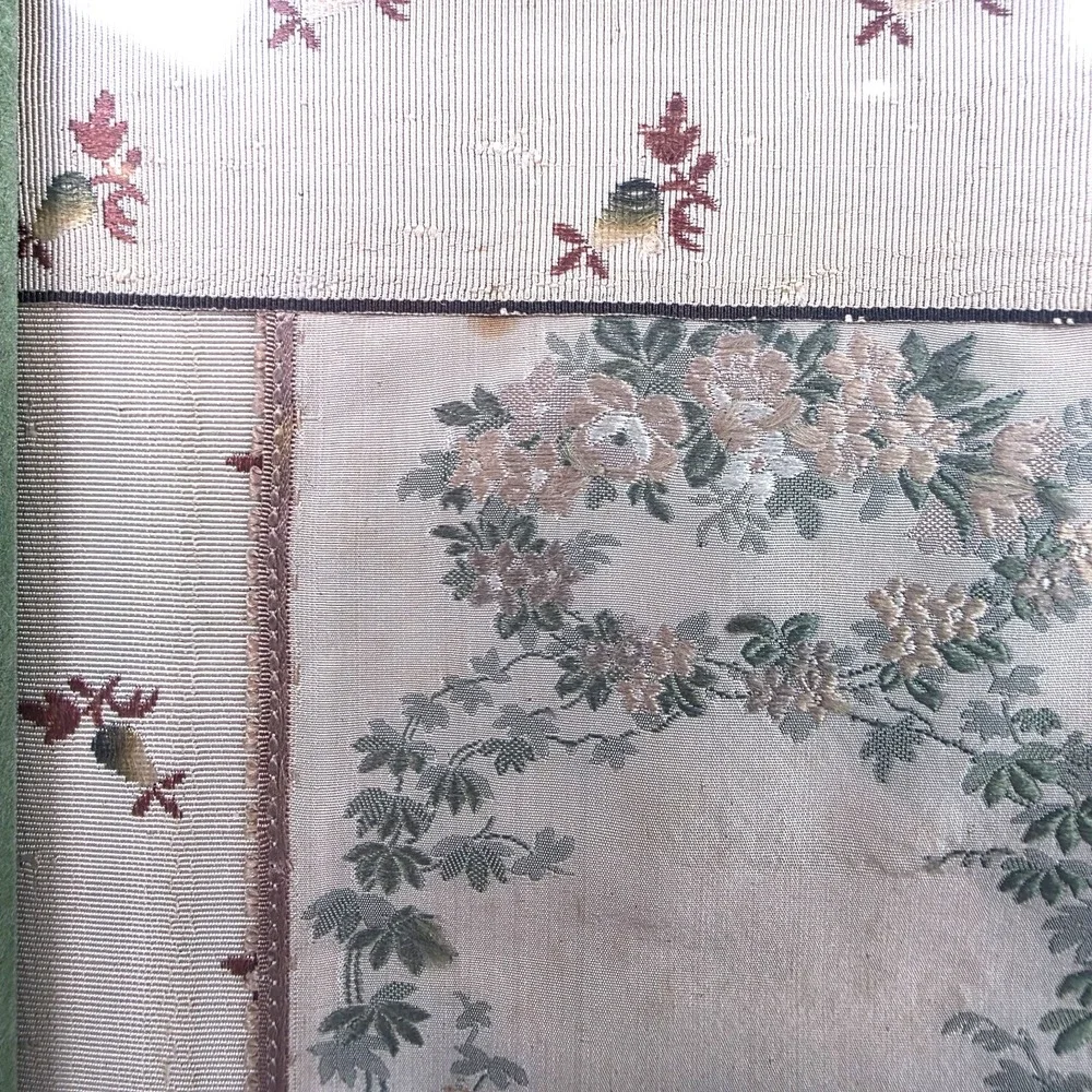 1855 Woven Silk Textile Empress Eugenie & Napoleon III Paris World's Fair Framed