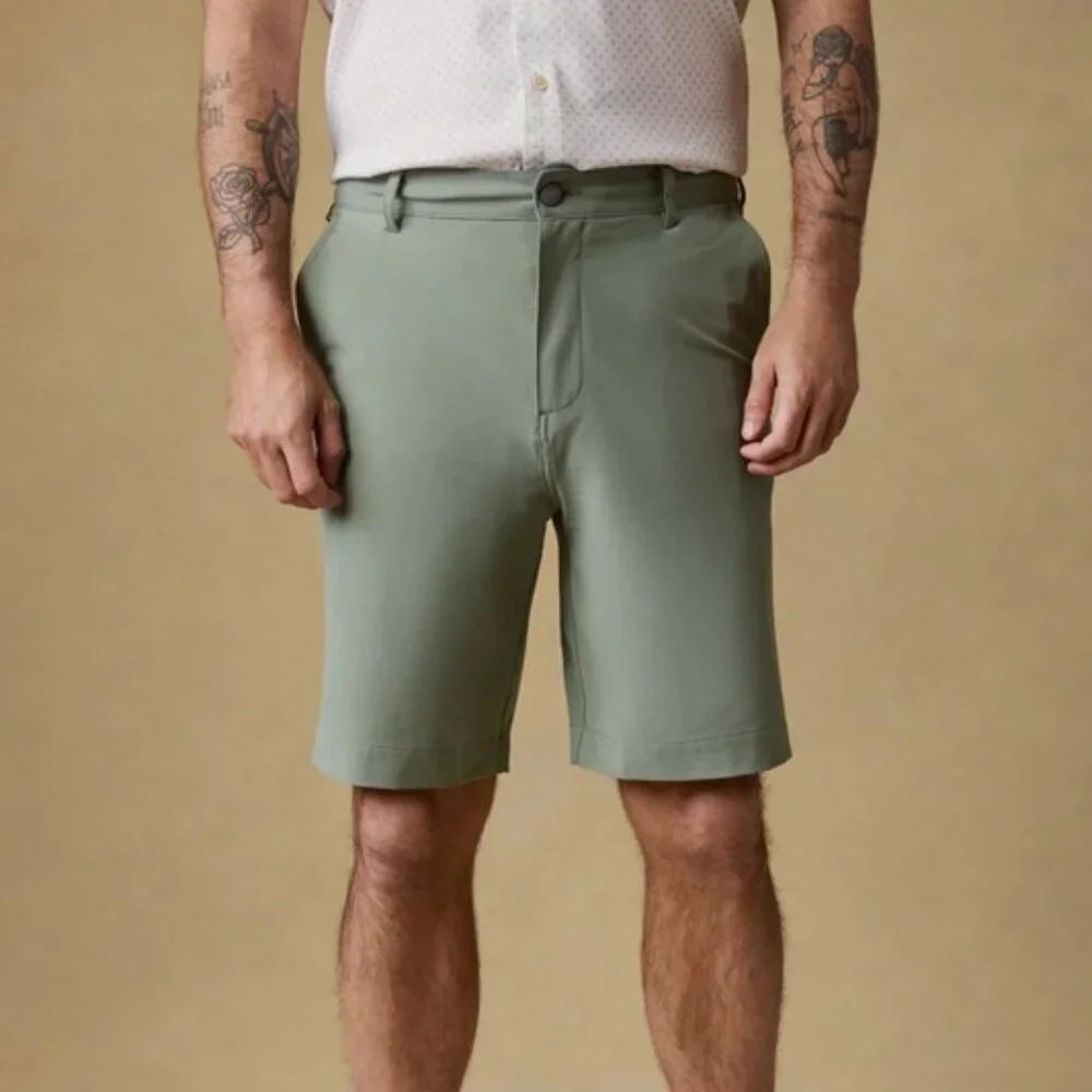 Faherty All Day Shorts Men's 33 Sage Green Casual Flat Front Lightweight