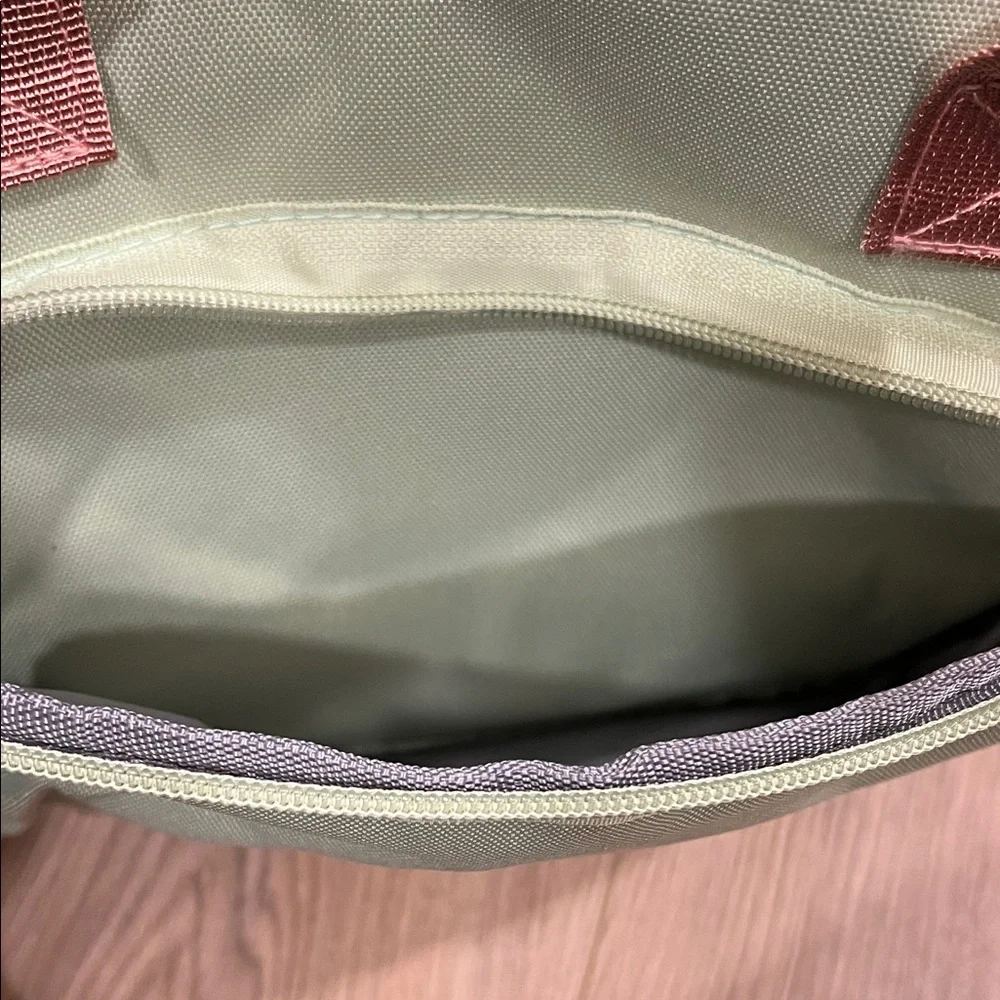 Mint Green Lunch Tote Bag with Pink Handles