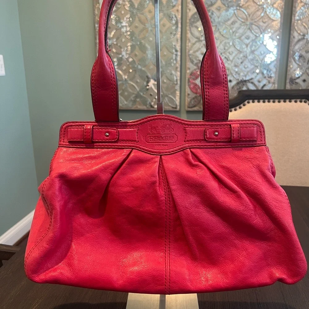 Coach Pleated Leather Shoulder Bag 13914
