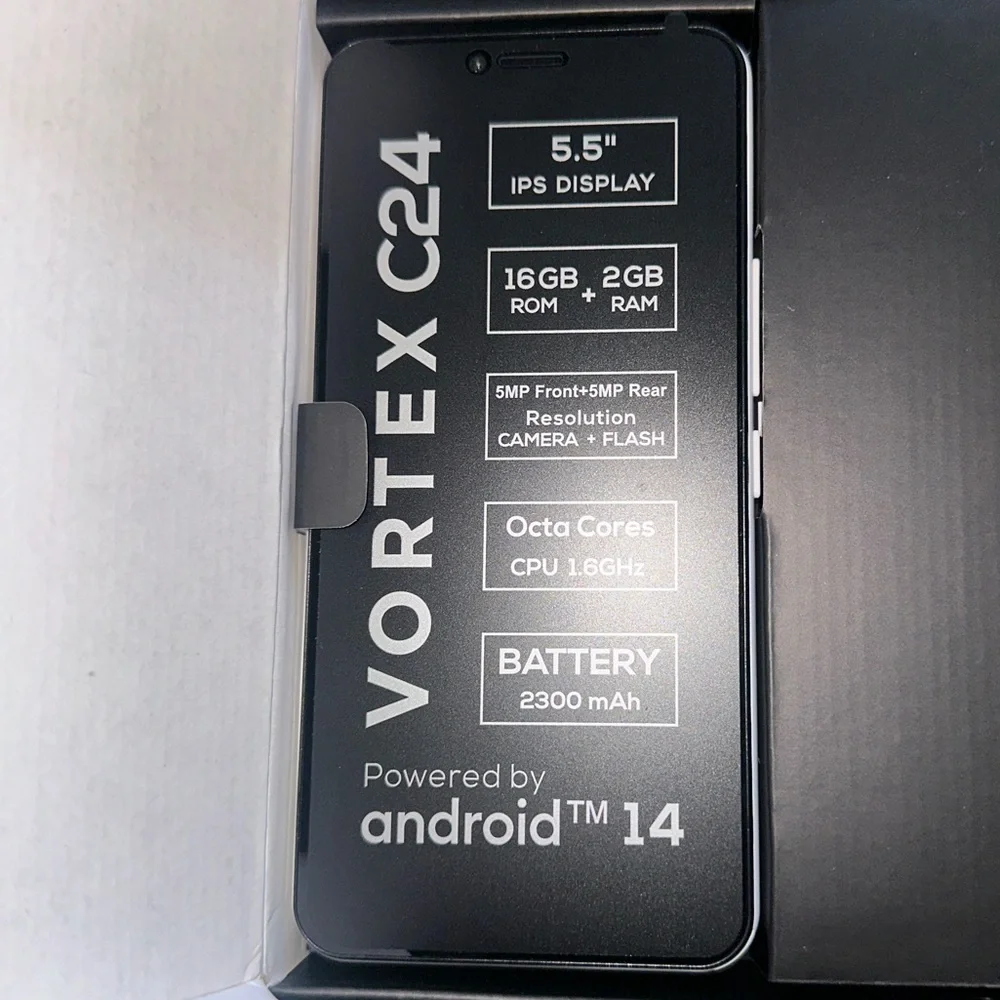Vortex C24 Android 14 Smartphone - Black