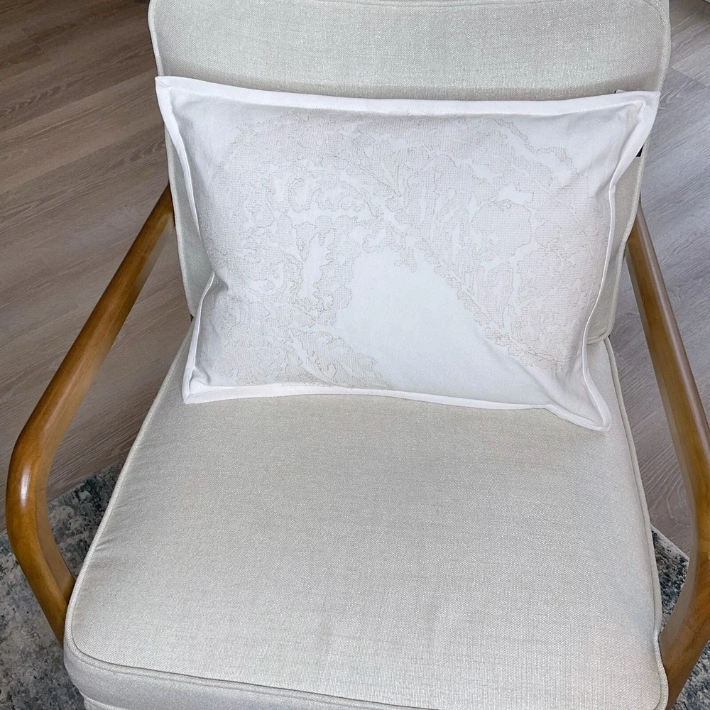 Lauren Ralph Lauren Allie Embroidery Cream 15x20 Feather Pillow NWT $170
