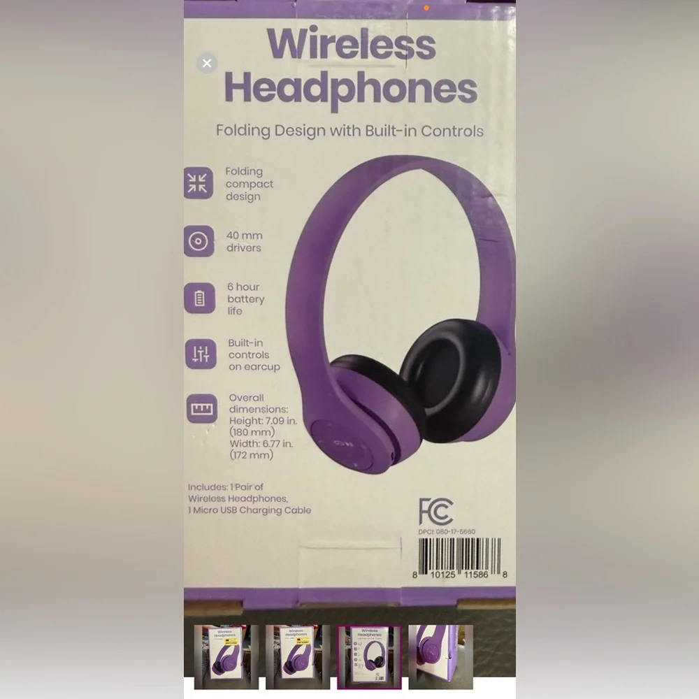 Wireless Foldable Headphones - Purple