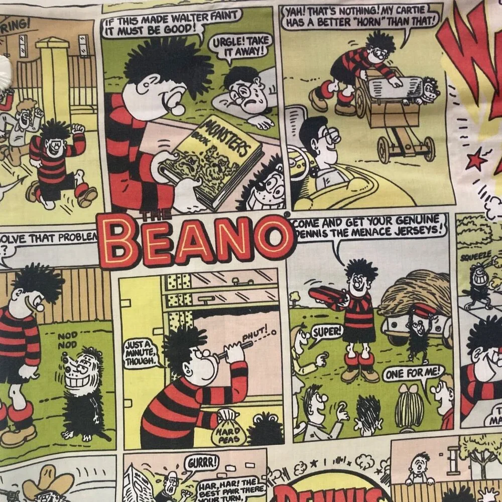 Beano Dennis the Menace Pillowcase Fabric Panel Cotton Blend John Lewis 18x27