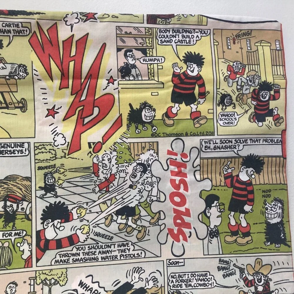 Beano Dennis the Menace Pillowcase Fabric Panel Cotton Blend John Lewis 18x27