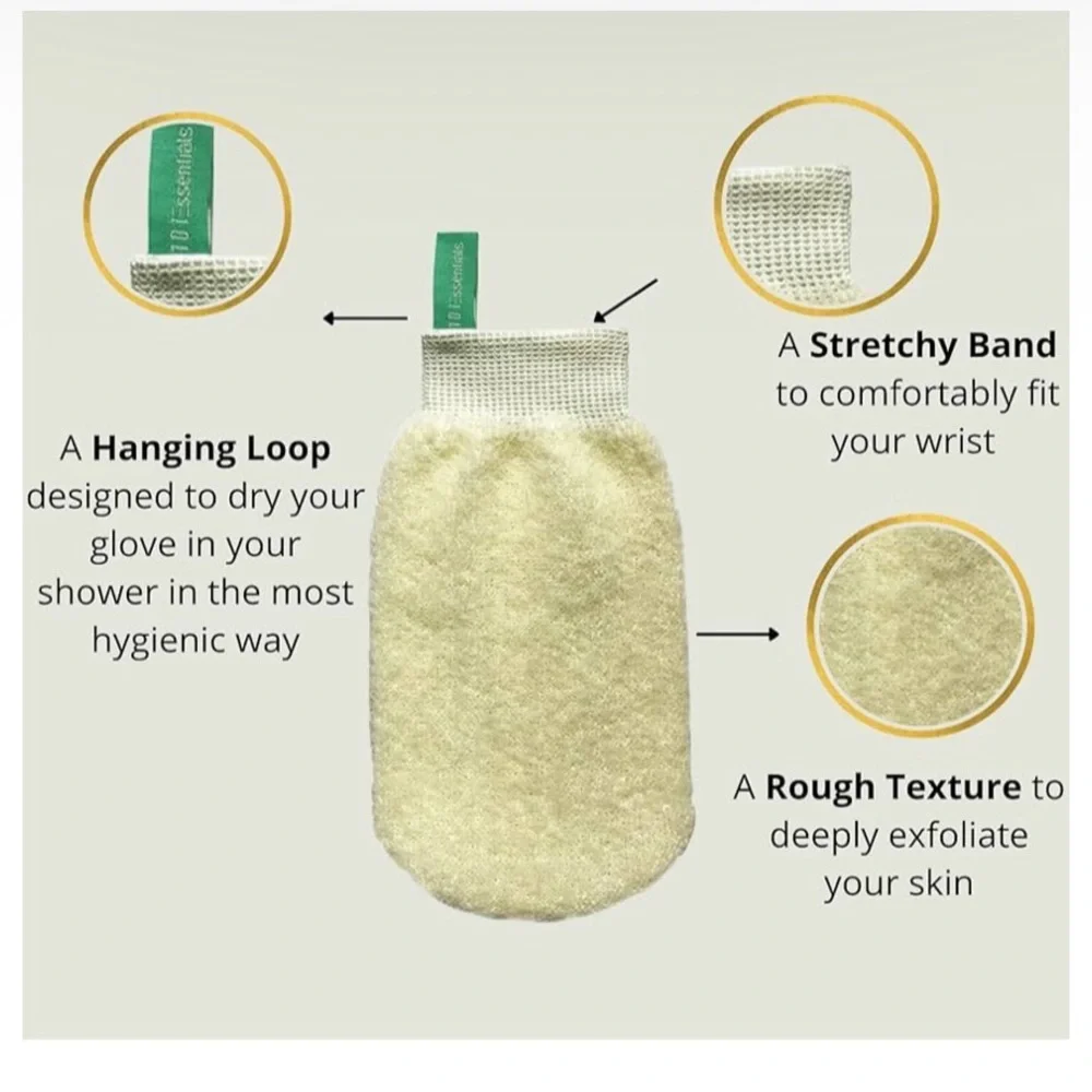 101 Essentials Green & Yellow Body Scrub Mitts Pack of 2