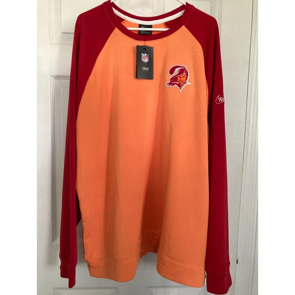 Mens NWT 3XL‎ Tampa Bay Buccaneers Nike Pullover Performance Sweater - Orange/