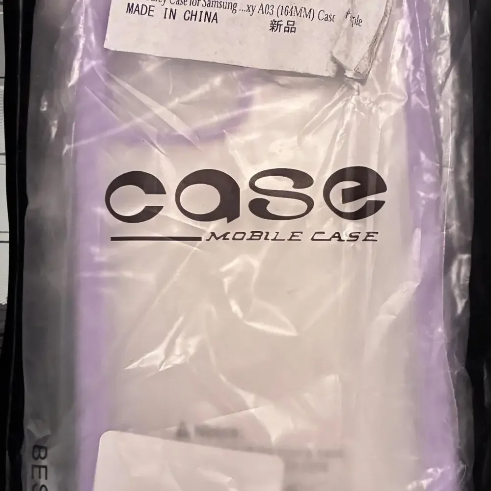 NWT‎ purple jelly case Plus screen-protector for Samsung A03