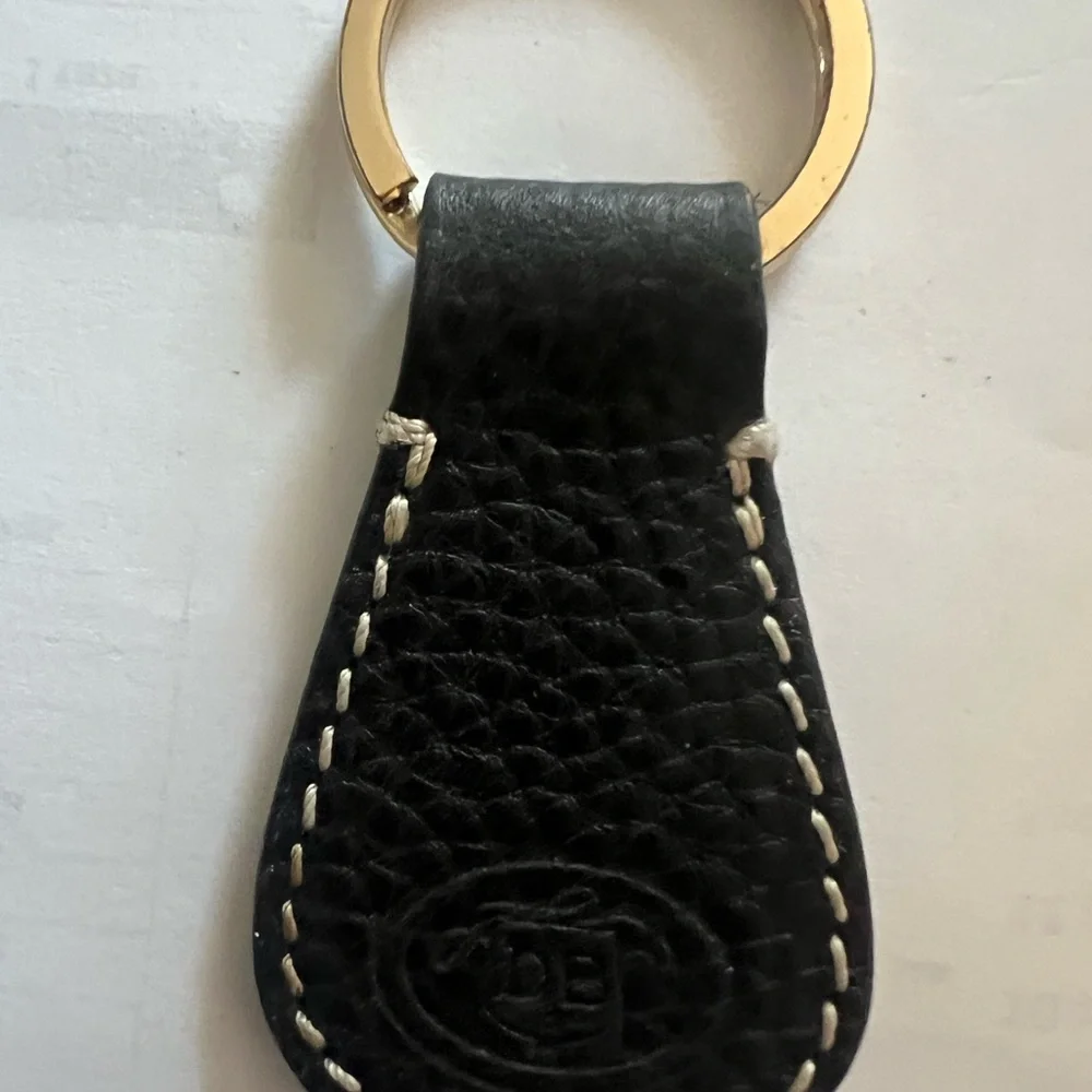 Black DOONEY & BOURKE Leather Key Fob with Embossed DB Logo