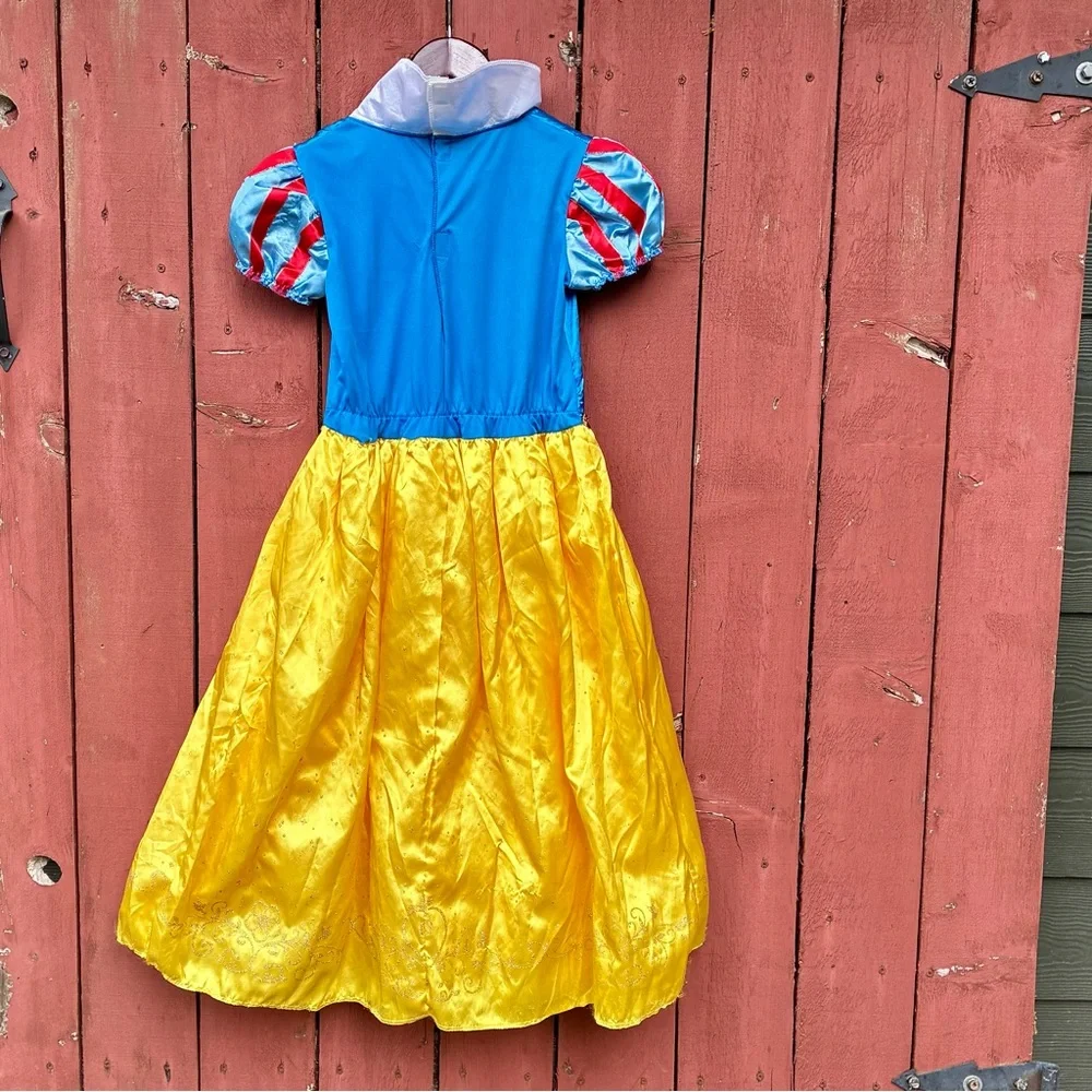 Disney Snow White Costume Gown Satin Dress Medium 7 8 Halloween Fairy Princess