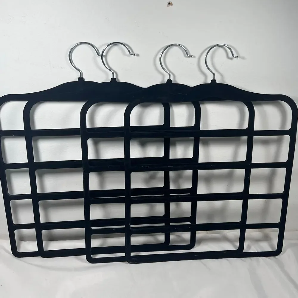 Black Velvet 4-Tier Trouser Pants Hangars Set of 4