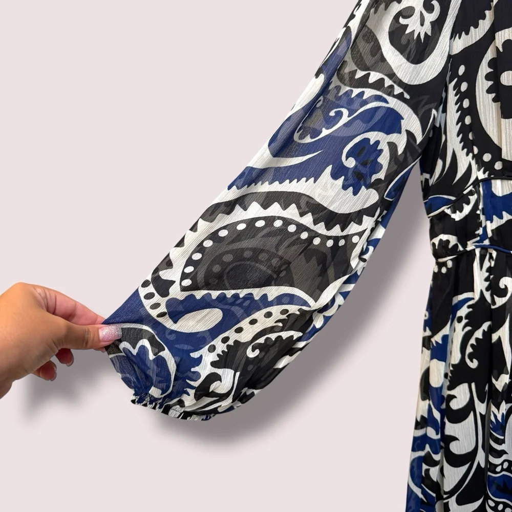 LOFT paisley shirred
