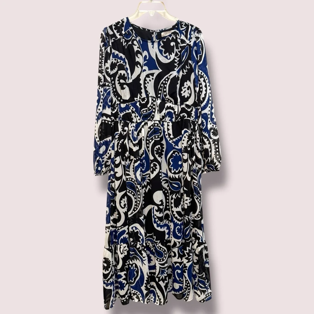 LOFT paisley shirred