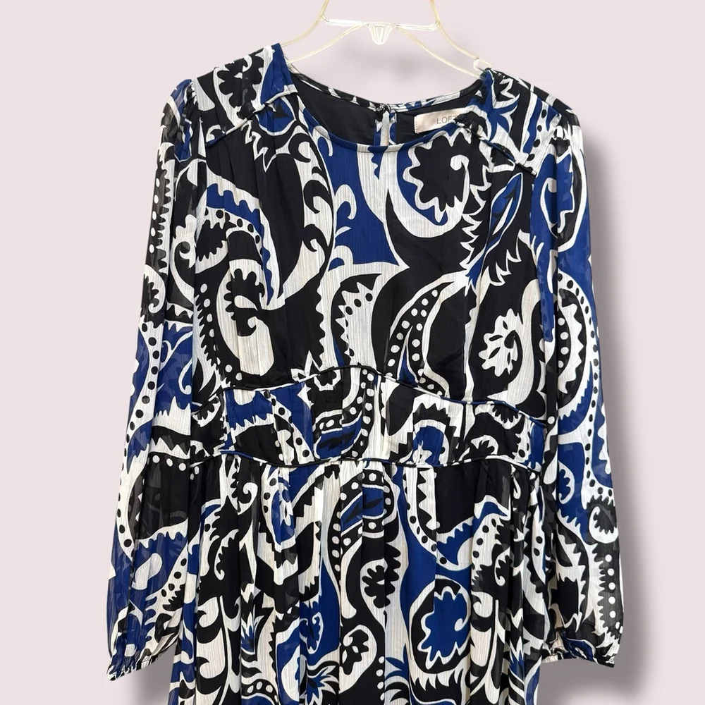 LOFT paisley shirred