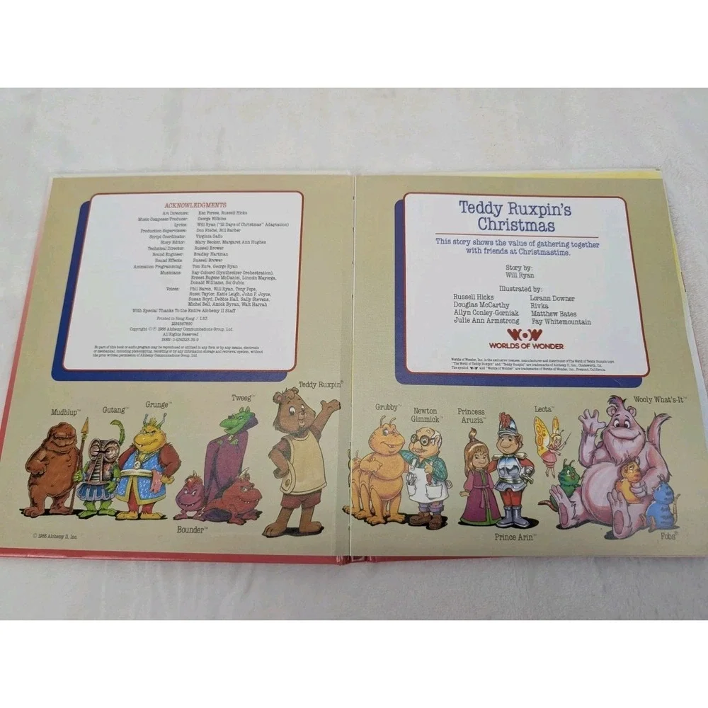 Vintage Teddy Ruxpin Book Lot Christmas Grundo Beach Party 80s Toy Cartoon Bear