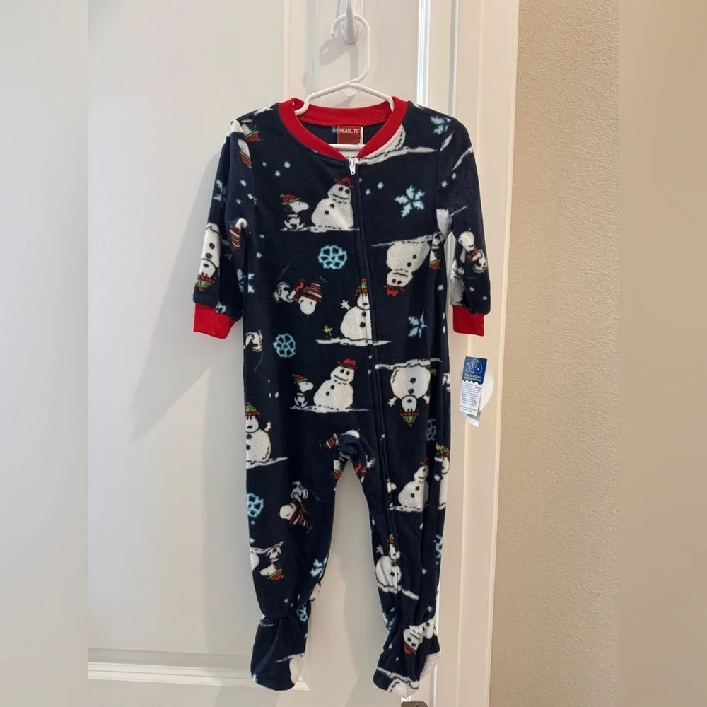 Peanuts Holiday One Piece Pajama Set Size 18M