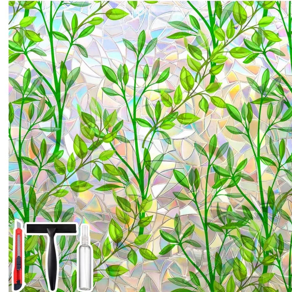 Green Leaf Decorative Window Film – Home Wall Decor